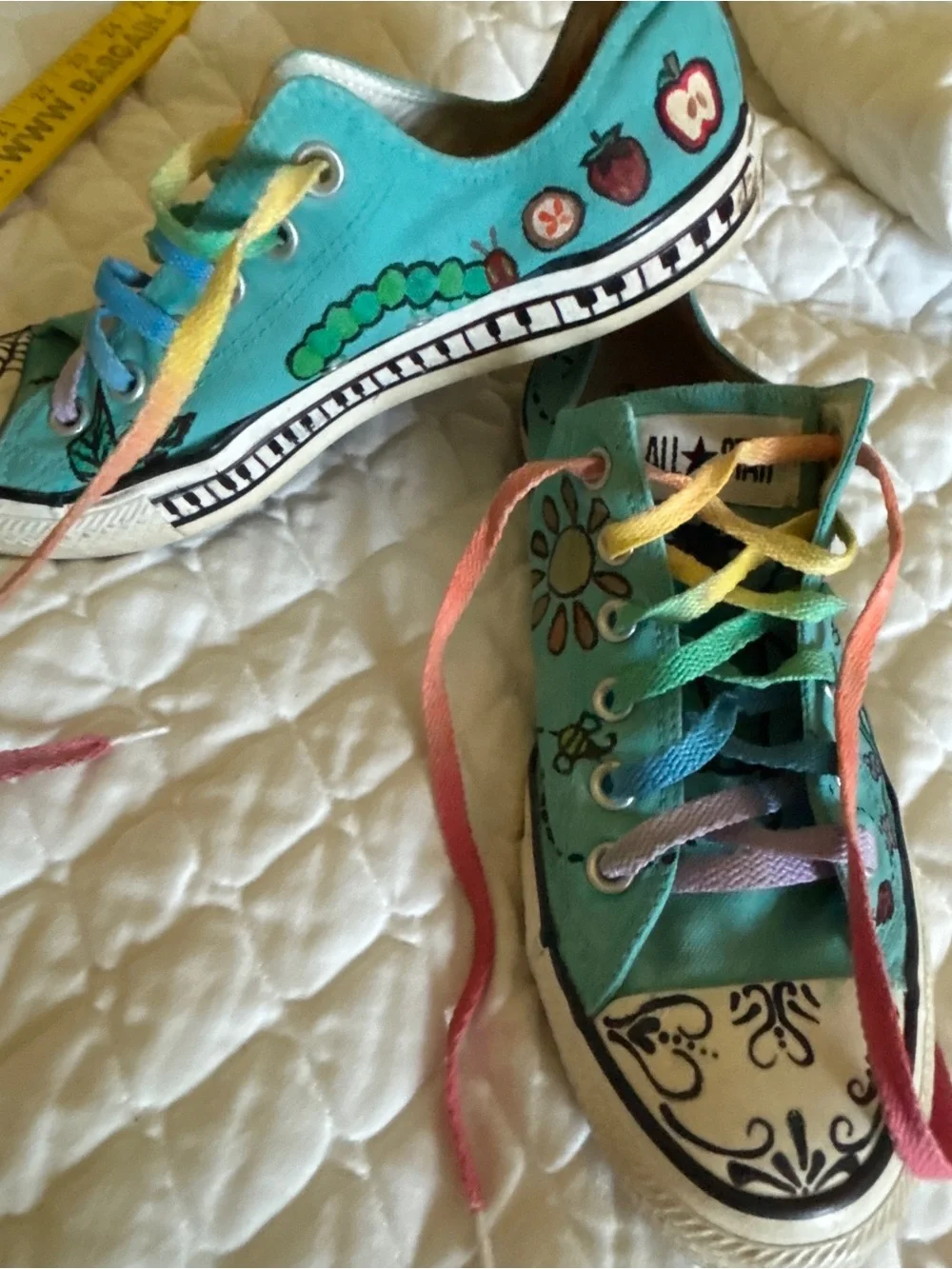Converse Turquoise & Purple High Top Sneakers